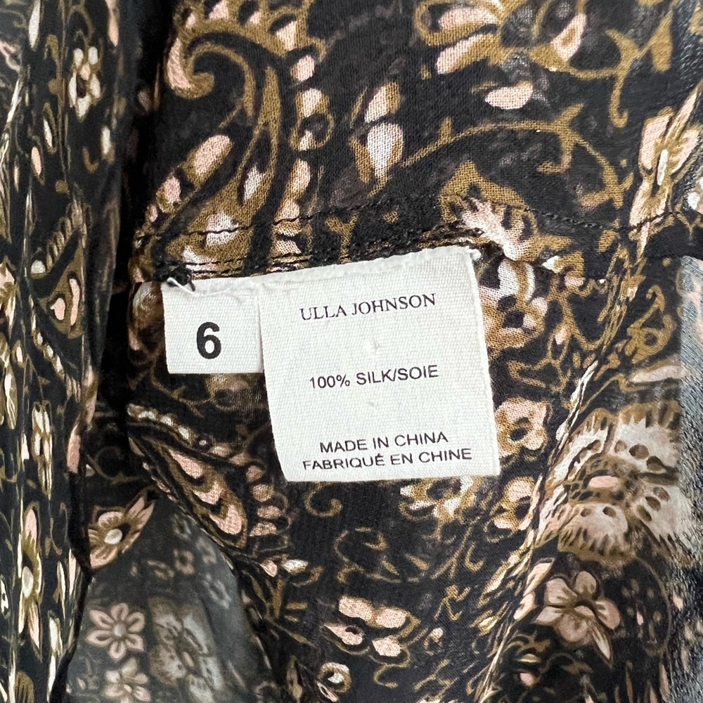 ULLA JOHNSON Size 6 • Carmine Silk Floral Print Blouse. - Picture 4 of 5